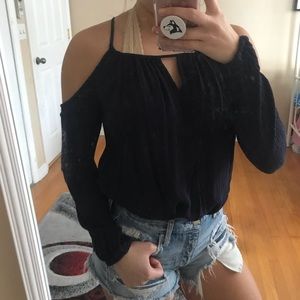 Aeropostale Open Shoulder Navy Long Sleeve